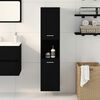 vidaXL Bathroom Cabinet with Shelf Black Oak 11.81 x 11.81 x 51.18 in