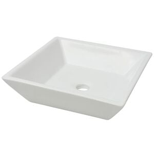 vidaXL Basin Square Ceramic White 16.3"x16.3"x4.7"