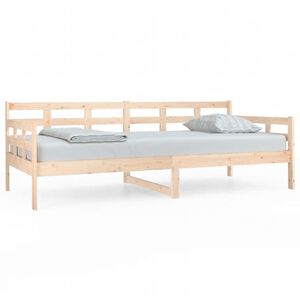 vidaXL Day Bed Natural Pine Solid Pinewood 90 x 79 in Convertible