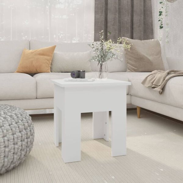 vidaXL Coffee Table White Engineered Wood Compact Durable Coffee Table