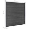 vidaXL Fence Panel Set WPC 139"x73.2" Black