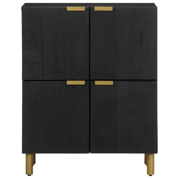 vidaXL Sideboard Black Engineered wood, solid mango wood, brass