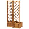 vidaXL Raised Bed with Trellis 31.5"x15"x59.1" Solid Acacia Wood
