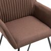 vidaXL Dining Chair Set of 2 Brown Polyester Medium Modern