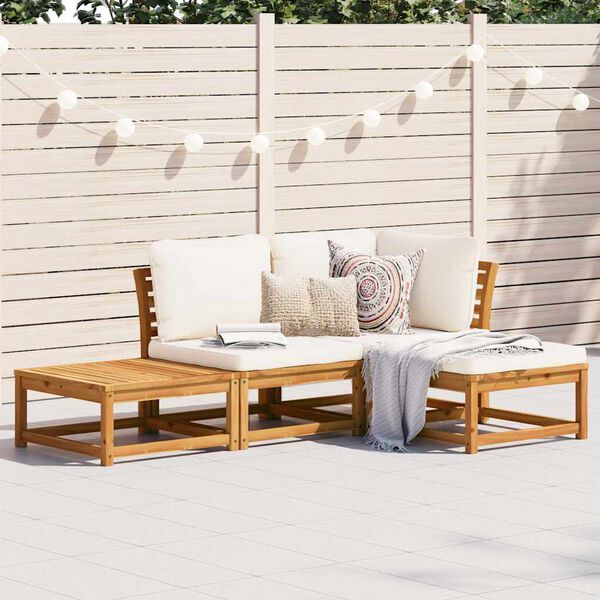 vidaXL Garden Lounge Set Cream white, Wood