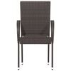 vidaXL Dining Chair Set of 2 Brown Poly Rattan Standard Stackable