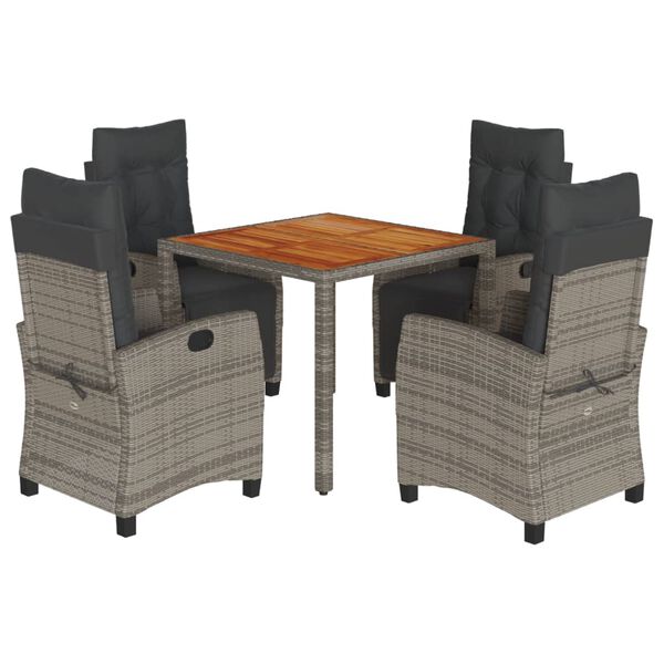 vidaXL Garden Dining Set Grey