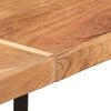 vidaXL Bar Table Natural Wood Solid Acacia wood and Iron 59.1 in long