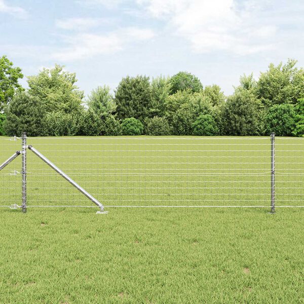 vidaXL Fence Posts Manual 13 pcs Silver Ø32mm 120 cm Galvanized steel