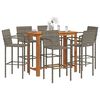 vidaXL Garden Bar Set Grey Solid Acacia wood 7 Piece Bar Set Seats Many
