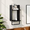 vidaXL Wall Shelf Black Engineered Wood Medium Wall Shelf Rectangular
