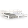 vidaXL Pull-out Day Bed White Solid Pine Wood 2x