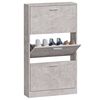 vidaXL Shoe Cabinet Concrete Grey Engineered Wood 23.2 x 6.7 x 42.5 in