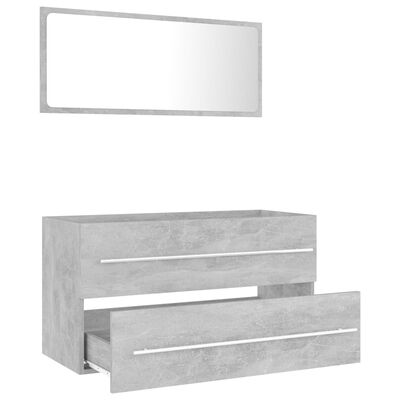 vidaXL 2 Piece Bathroom Furniture Set Concrete Gray Engineered Wood