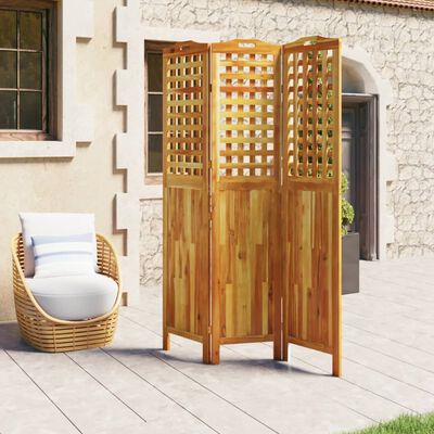 vidaXL 3-Panel Room Divider 47.8"x0.8"x70.9" Solid Wood Acacia