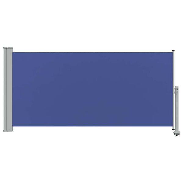 vidaXL Side Awning Blue Polyester fabric with PU coating and iron frame