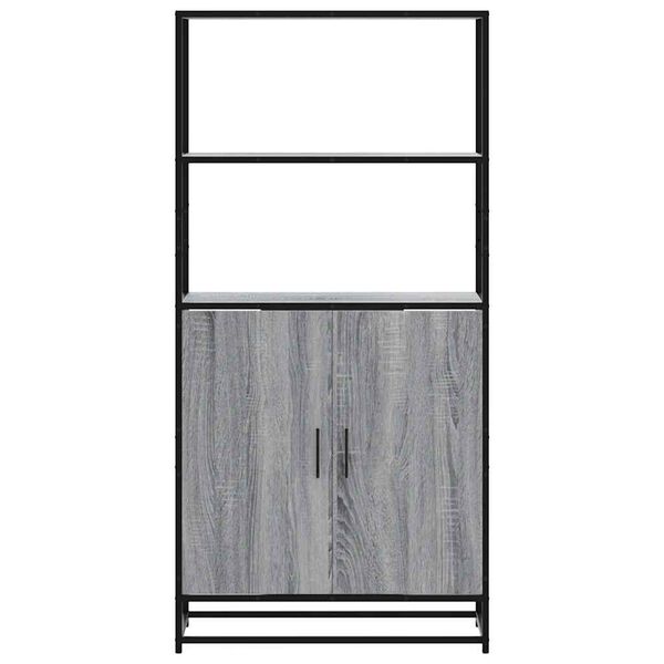 vidaXL Highboard Grey sonoma Engineered wood, metal Tall Highboard
