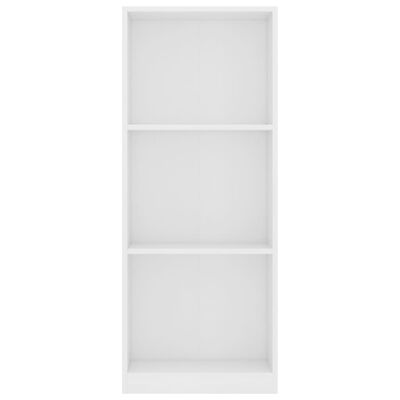 vidaXL 3-Tier Book Cabinet White 15.7"x9.4"x42.9" Engineered Wood