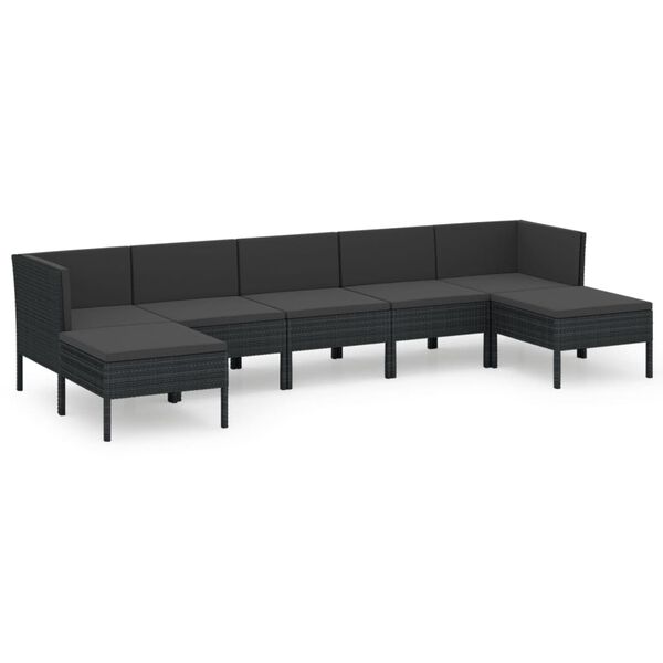 vidaXL Garden Lounge Set Black