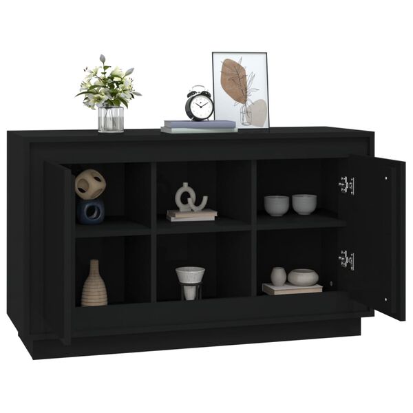 vidaXL Sideboard Black Engineered wood Medium Sideboard Rectangular