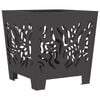 vidaXL Fire Pit Black 15.75 x 15.75 x 15.75 in Steel