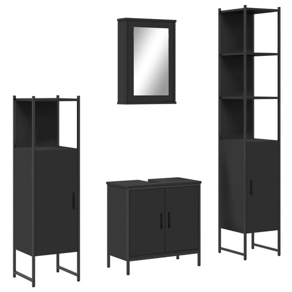 vidaXL Bathroom Furniture Set Black