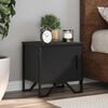vidaXL Bedside Cabinet Black Engineered wood and metal Medium