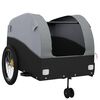 vidaXL Bike Trailer Black and Gray 99.2 lb Iron