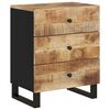 vidaXL Bedside Cabinet Natural wood with black accents