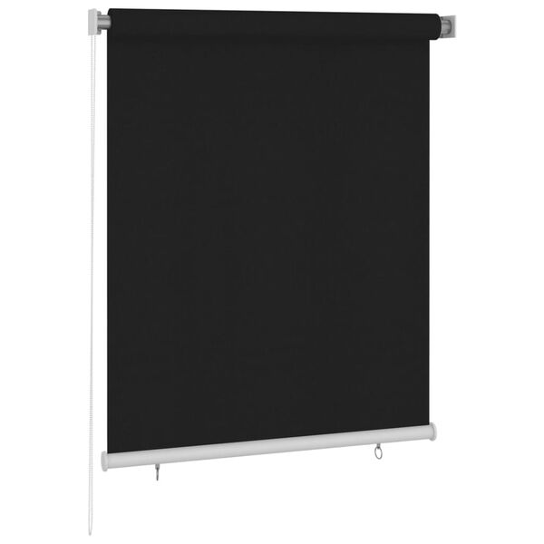 vidaXL Roller Blind Black High-density polyethylene (HDPE) 47.2 x 55.1 in