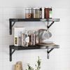 vidaXL Wall Shelf Black Stainless Steel with a black coating Medium