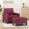vidaXL Sofa Chair with Footstool Wine Red 23.6" Fabric
