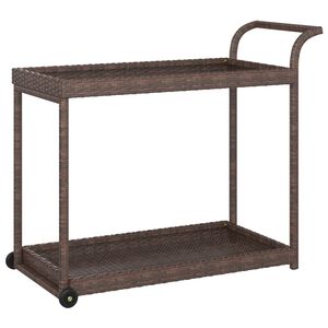 vidaXL Bar Cart Brown 39.4"x17.7"x32.7" Poly Rattan