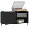 vidaXL Record Cabinet Black Engineered wood, iron Medium Record Cabinet