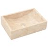 vidaXL Vanity Cabinet With Sink Cream Teak wood Large