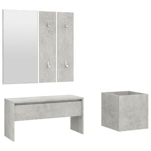 vidaXL Hallway Furniture Set Concrete Grey Engineered Wood