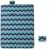 vidaXL Picnic Blanket Foldable Blue Wave 78.7"x59.1" Velvet