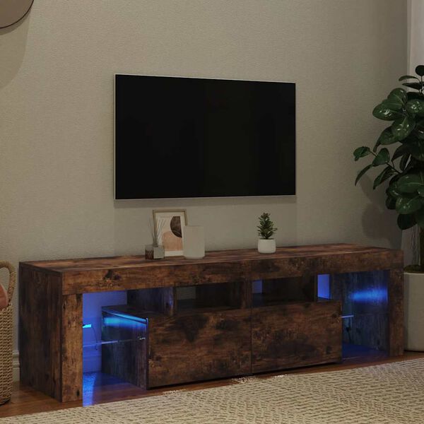 vidaXL TV Cabinet Smoked Oak Engineered Wood Large TV Cabinet