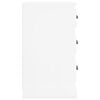 vidaXL Bedside Cabinet High gloss white Engineered wood Small