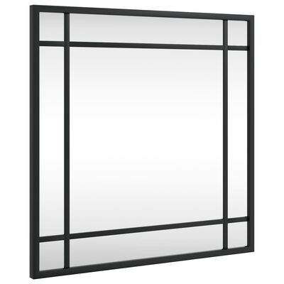 vidaXL Wall Mirror Black 15.7"x15.7" Square Iron