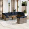 vidaXL 13 Piece Patio Sofa Set with Cushions Gray Poly Rattan
