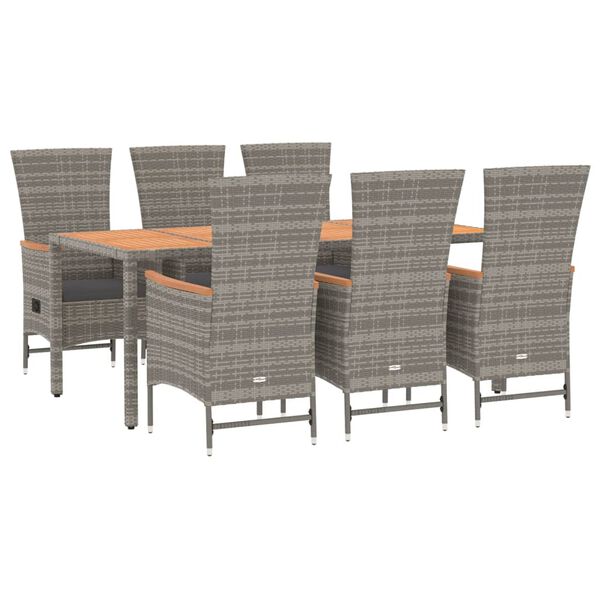 vidaXL Garden Dining Set Grey