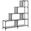 vidaXL Bookcase Grey Sonoma Engineered Wood, Powder-Coated Steel Medium
