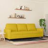vidaXL 3-seater Sofa Yellow Velvet, metal, textilene 3-seater