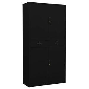 vidaXL Office Cabinet Black Steel 35.4 x 15.7 x 70.9 in Office Cabinet