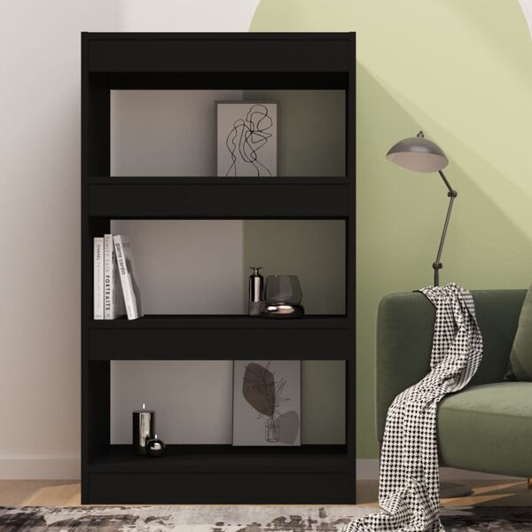 vidaXL Book Cabinet Black Engineered Wood Medium Book Cabinet