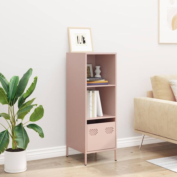 vidaXL Highboard Pink Cold-rolled steel Medium Highboard Rectangular