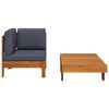 vidaXL Wooden Lounge Set Natural wood, Dark grey cushions