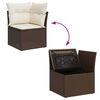 vidaXL Garden Sofa Set Brown PE rattan, powder-coated steel, polyester
