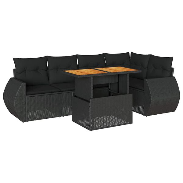 vidaXL Garden Sofa Set Black